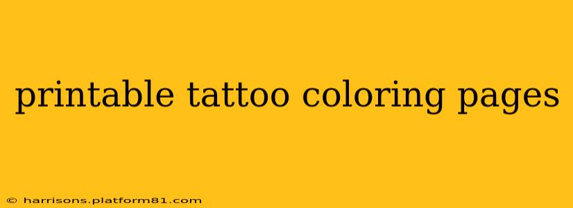 printable tattoo coloring pages