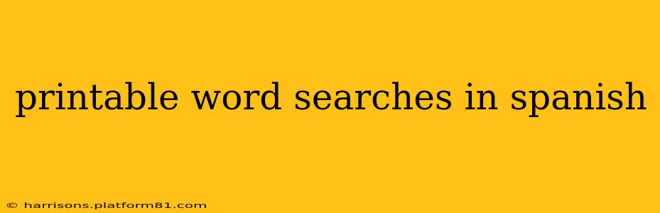 printable word searches in spanish
