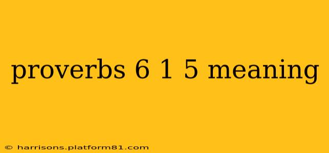 proverbs 6 1 5 meaning