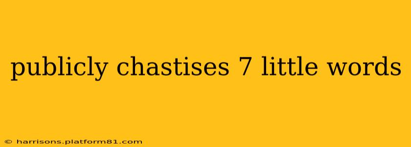 publicly chastises 7 little words
