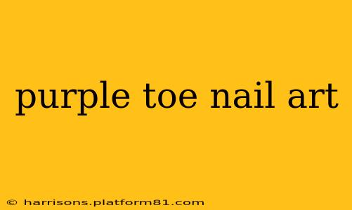 purple toe nail art