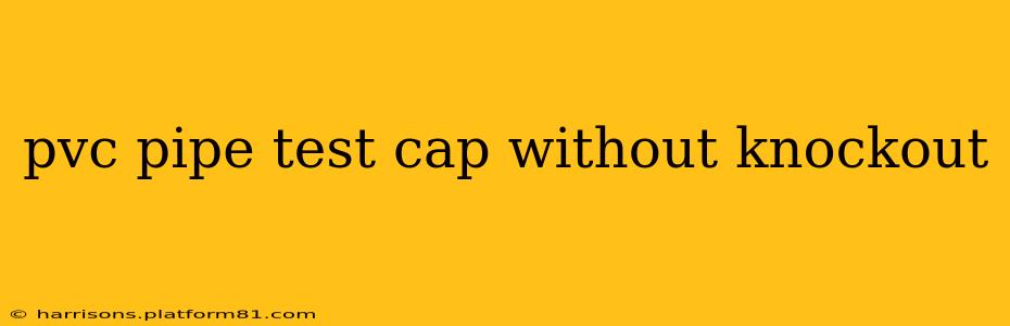 pvc pipe test cap without knockout
