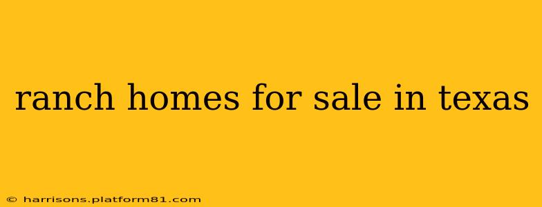 ranch homes for sale in texas