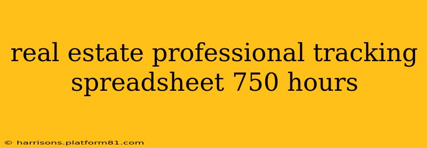 real estate professional tracking spreadsheet 750 hours