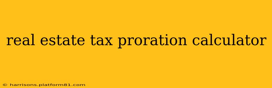 real estate tax proration calculator