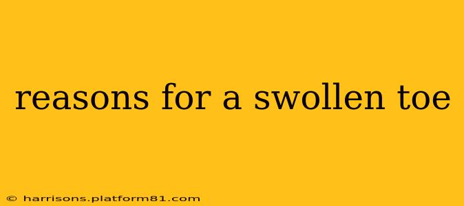 reasons for a swollen toe