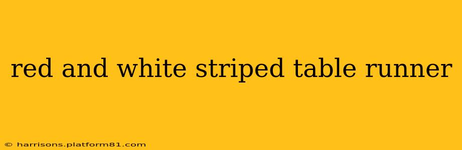 red and white striped table runner