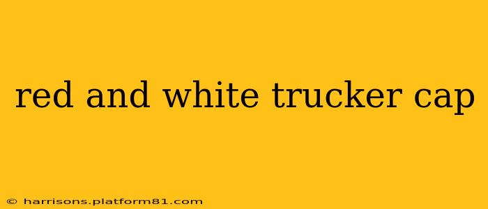 red and white trucker cap