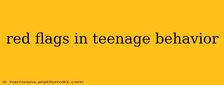 red flags in teenage behavior