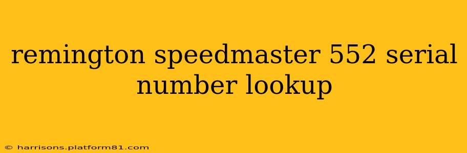 remington speedmaster 552 serial number lookup