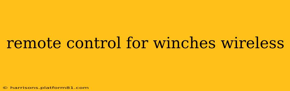 remote control for winches wireless