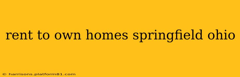 rent to own homes springfield ohio