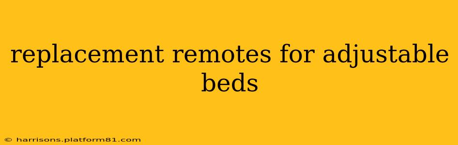 replacement remotes for adjustable beds