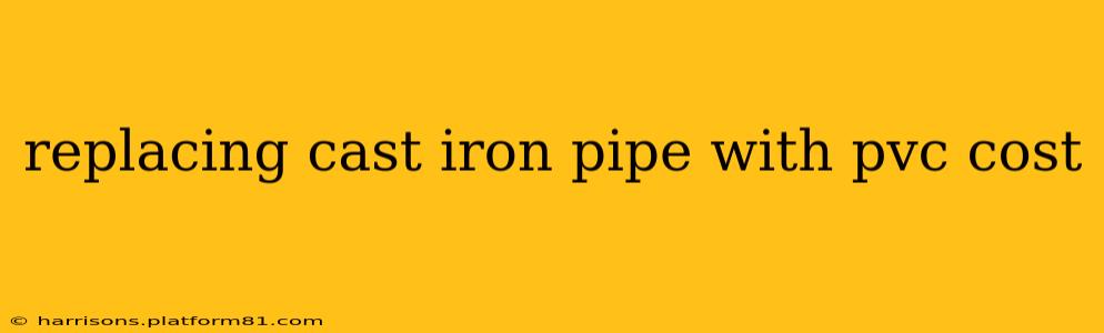 replacing cast iron pipe with pvc cost