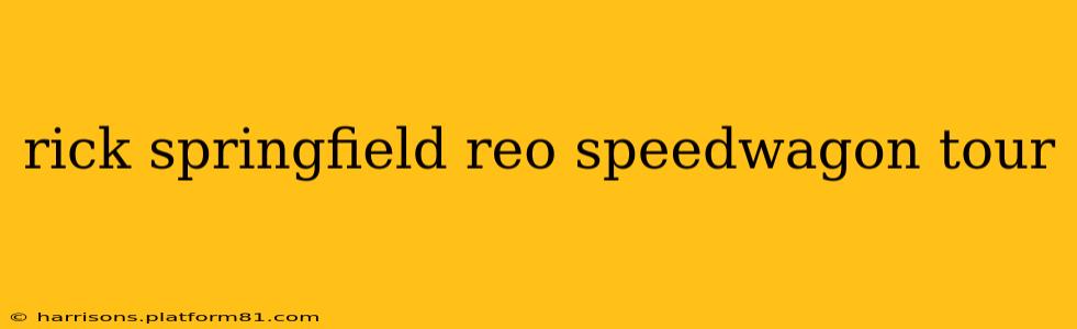rick springfield reo speedwagon tour
