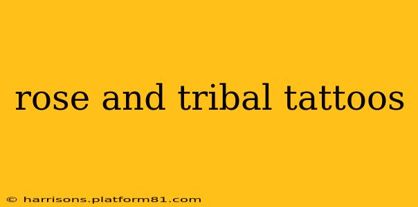 rose and tribal tattoos