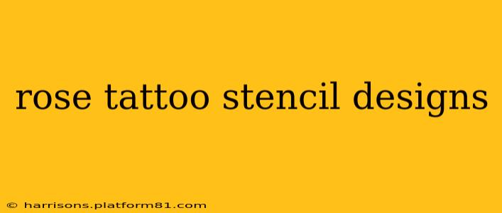 rose tattoo stencil designs