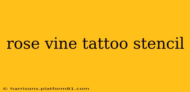 rose vine tattoo stencil