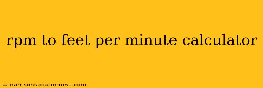 rpm to feet per minute calculator