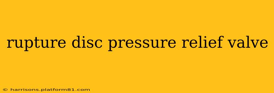 rupture disc pressure relief valve