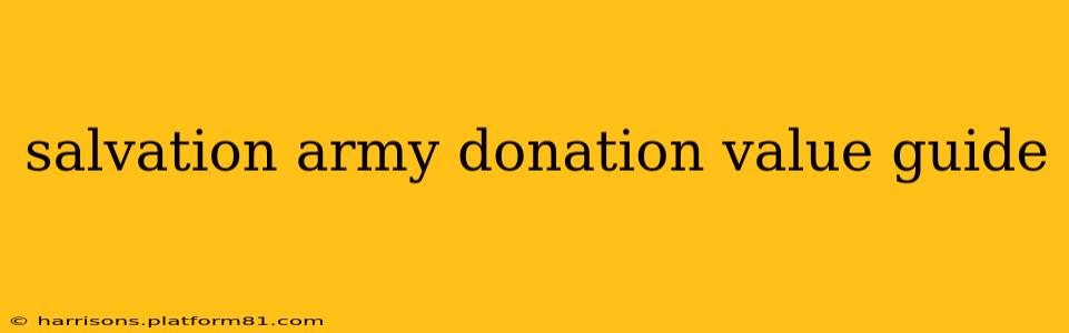 salvation army donation value guide