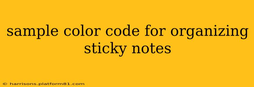 sample color code for organizing sticky notes