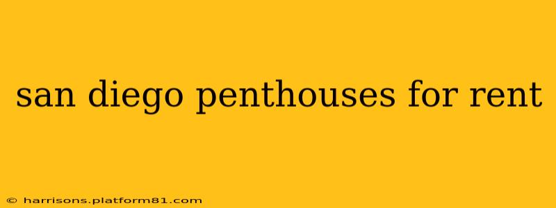san diego penthouses for rent