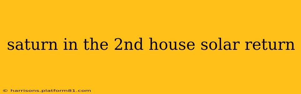 saturn in the 2nd house solar return