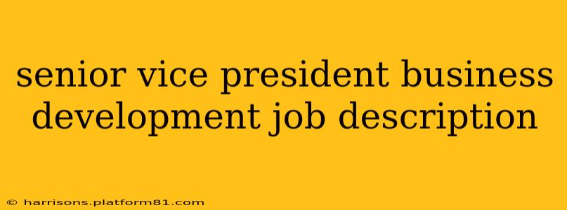 senior vice president business development job description