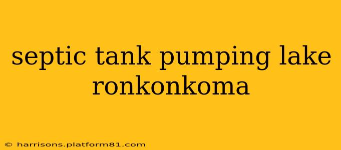 septic tank pumping lake ronkonkoma