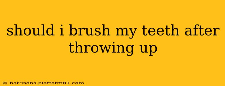 should i brush my teeth after throwing up