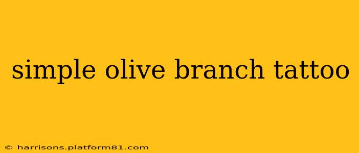 simple olive branch tattoo