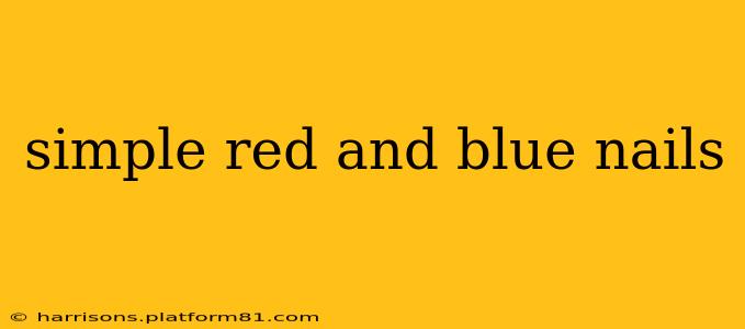 simple red and blue nails