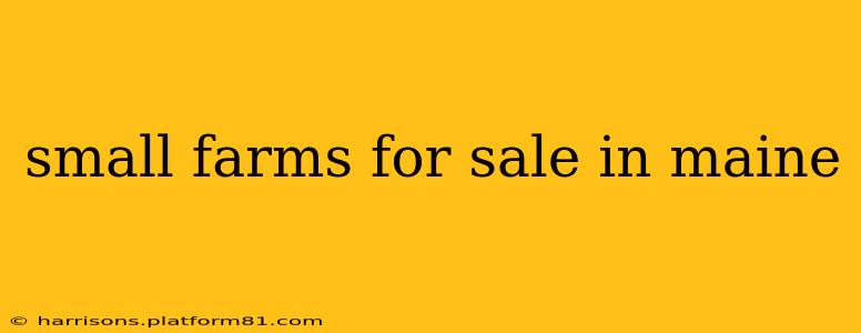 small farms for sale in maine