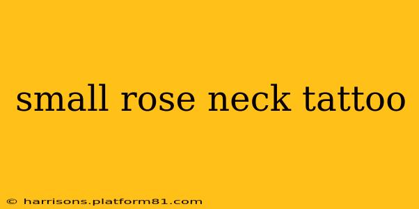 small rose neck tattoo