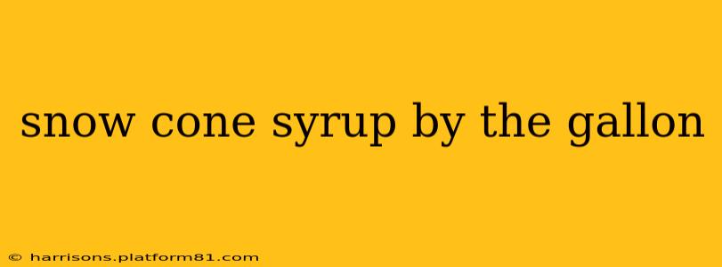 snow cone syrup by the gallon
