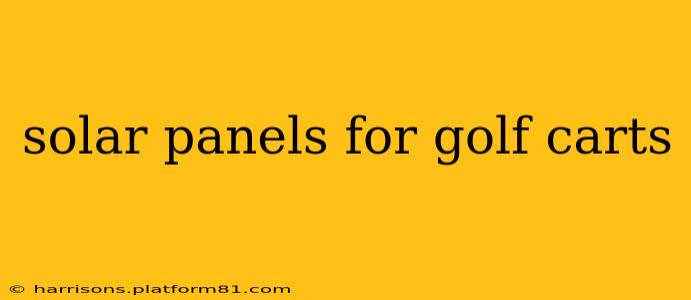 solar panels for golf carts