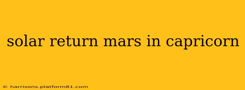 solar return mars in capricorn