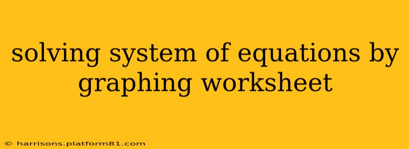 solving system of equations by graphing worksheet
