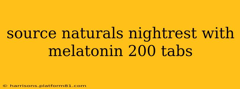 source naturals nightrest with melatonin 200 tabs