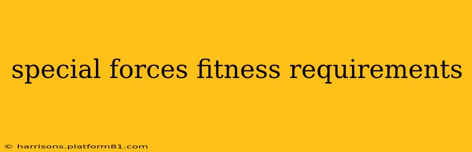 special forces fitness requirements