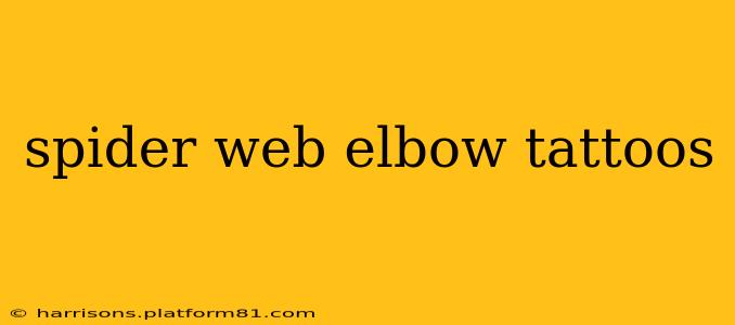 spider web elbow tattoos