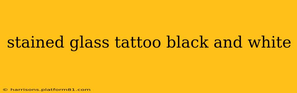 stained glass tattoo black and white
