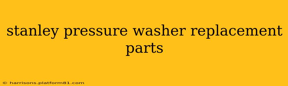stanley pressure washer replacement parts