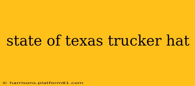 state of texas trucker hat