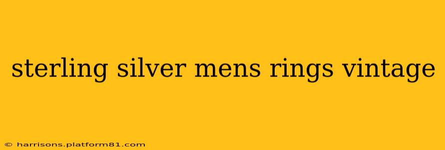 sterling silver mens rings vintage