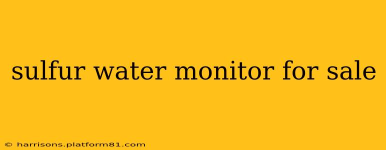sulfur water monitor for sale
