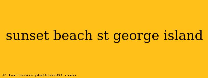 sunset beach st george island