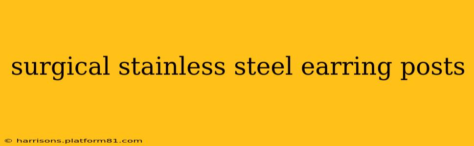 surgical stainless steel earring posts