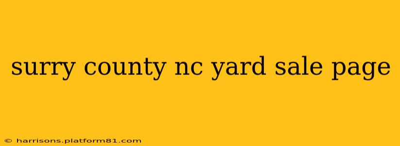 surry county nc yard sale page